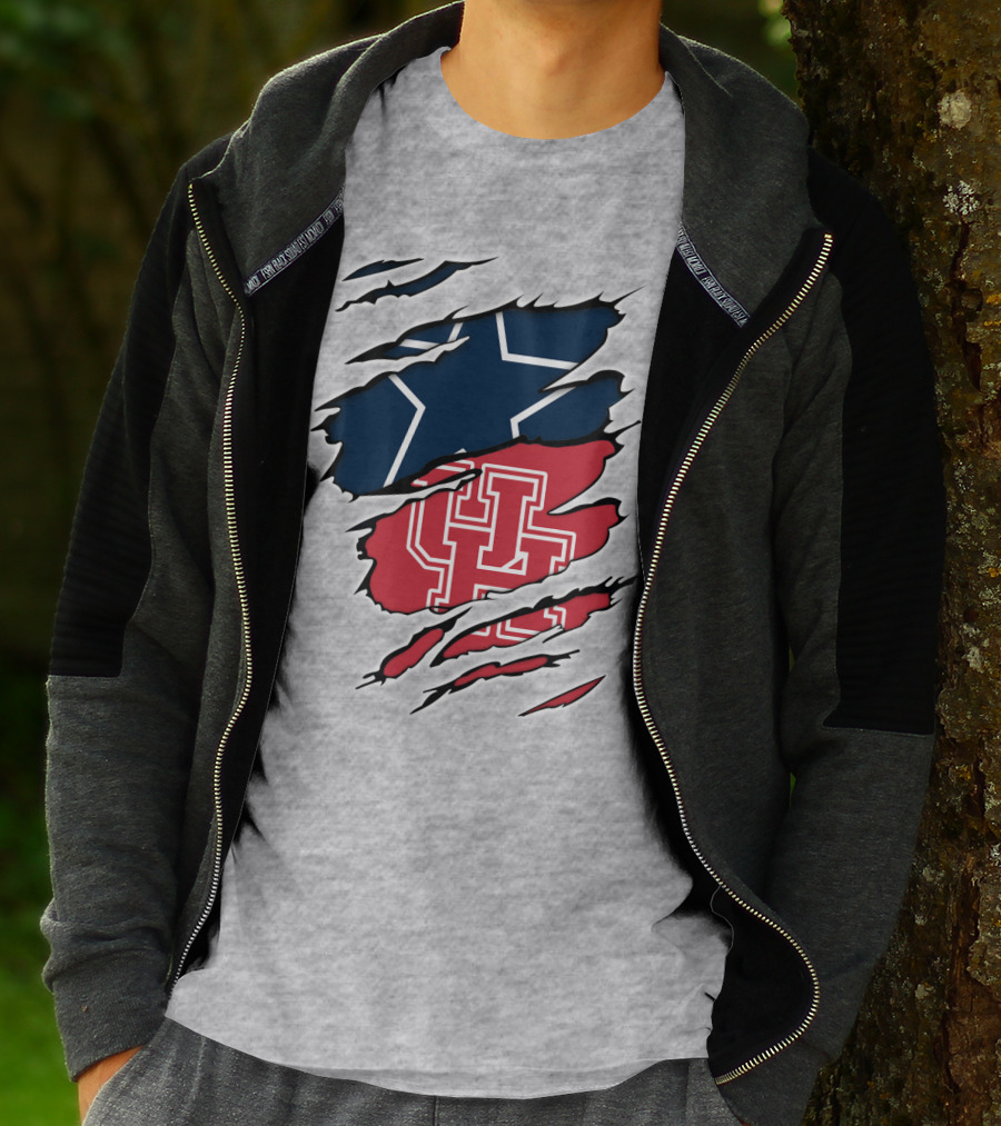 Texas Star Houston Cougars Cowboys Fan Gear T-Shirt