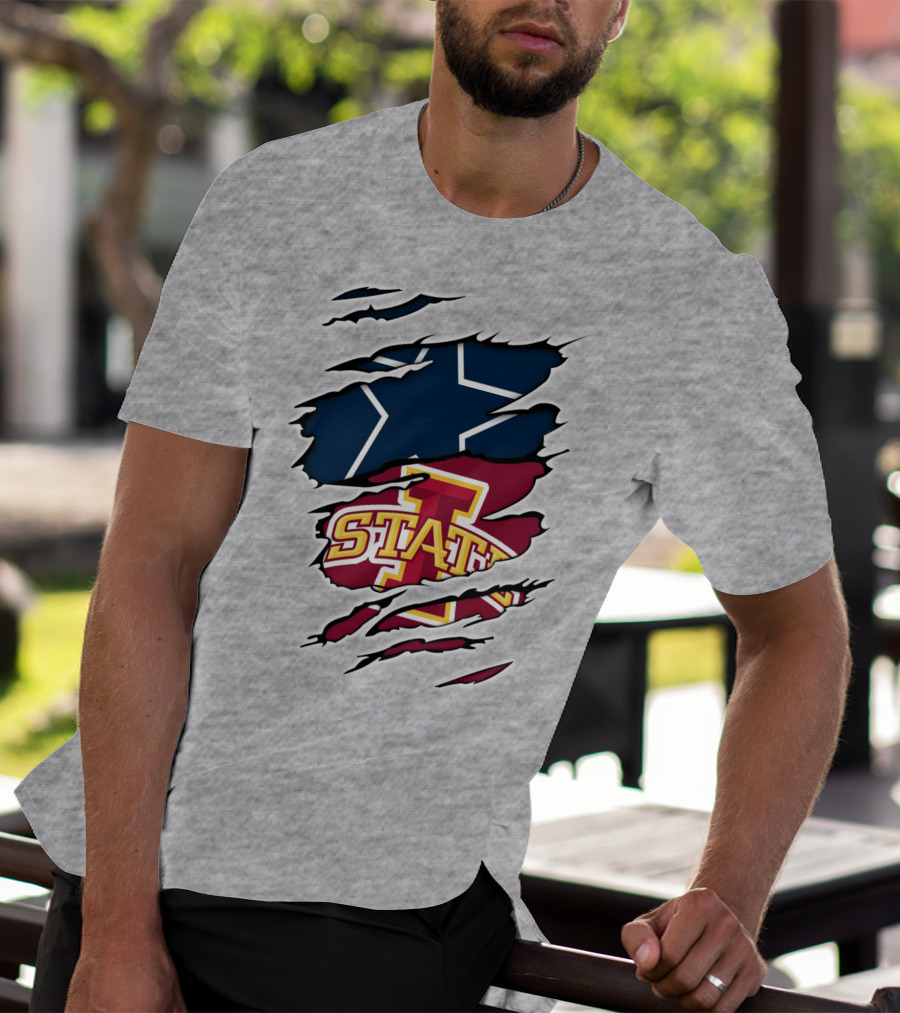 Ripped Dallas Star Iowa State Cyclones T-Shirt