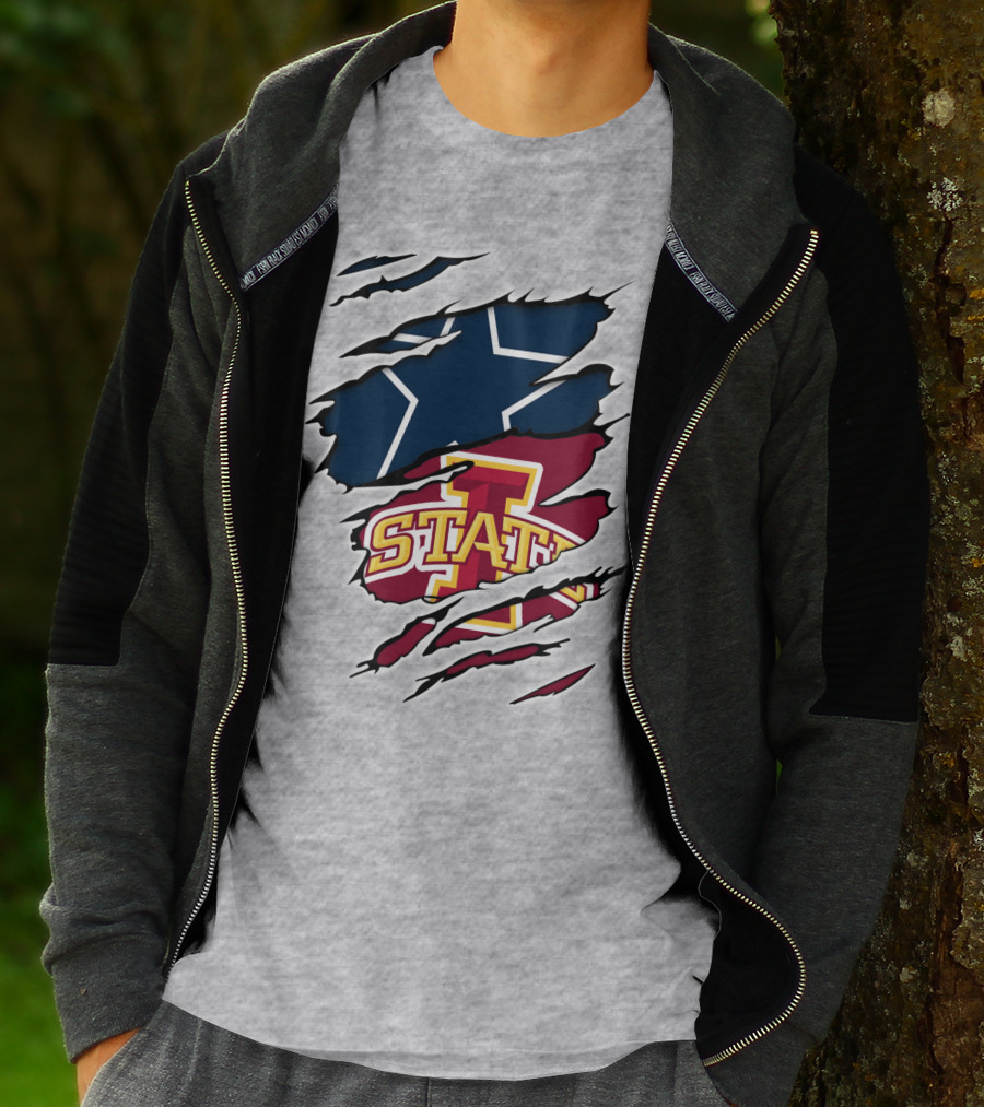 Ripped Dallas Star Iowa State Cyclones T-Shirt