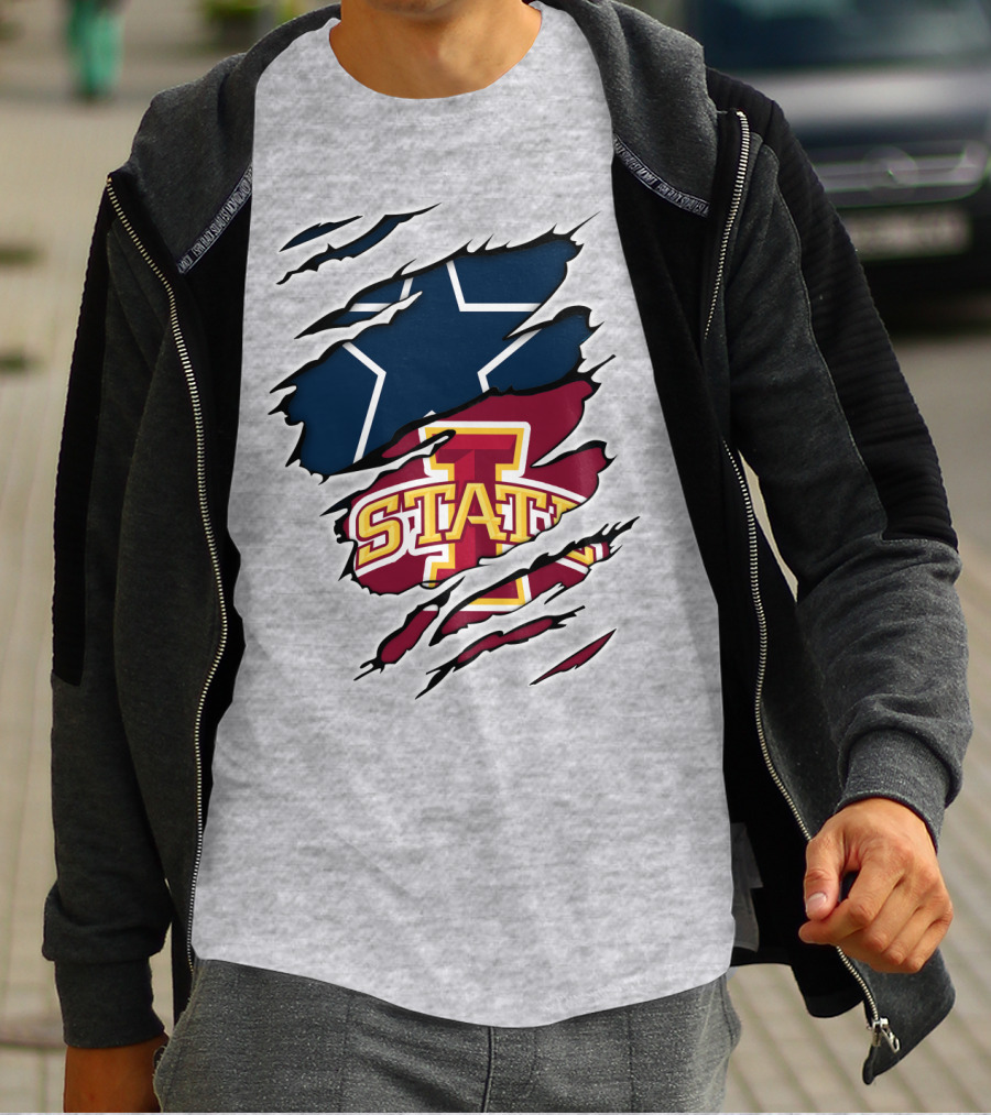 Ripped Dallas Star Iowa State Cyclones T-Shirt