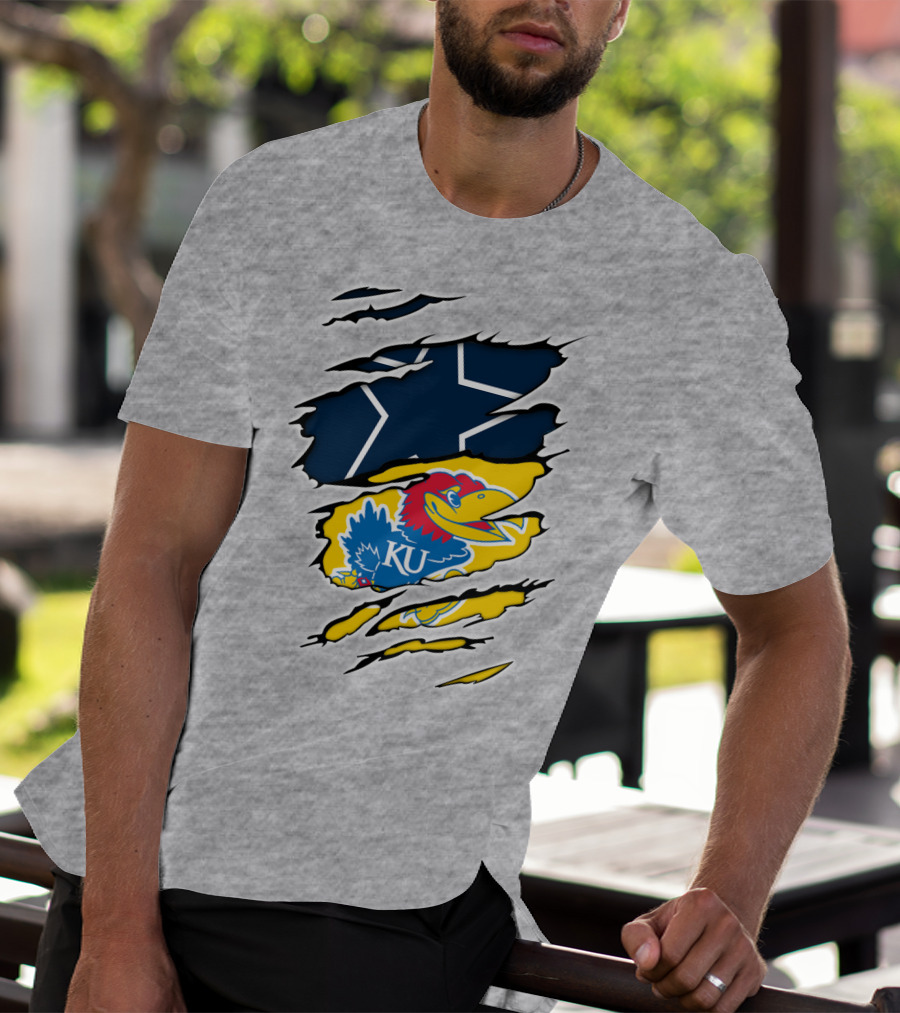 Dallas Cowboys Kansas Jayhawks Unique Blend T-Shirt
