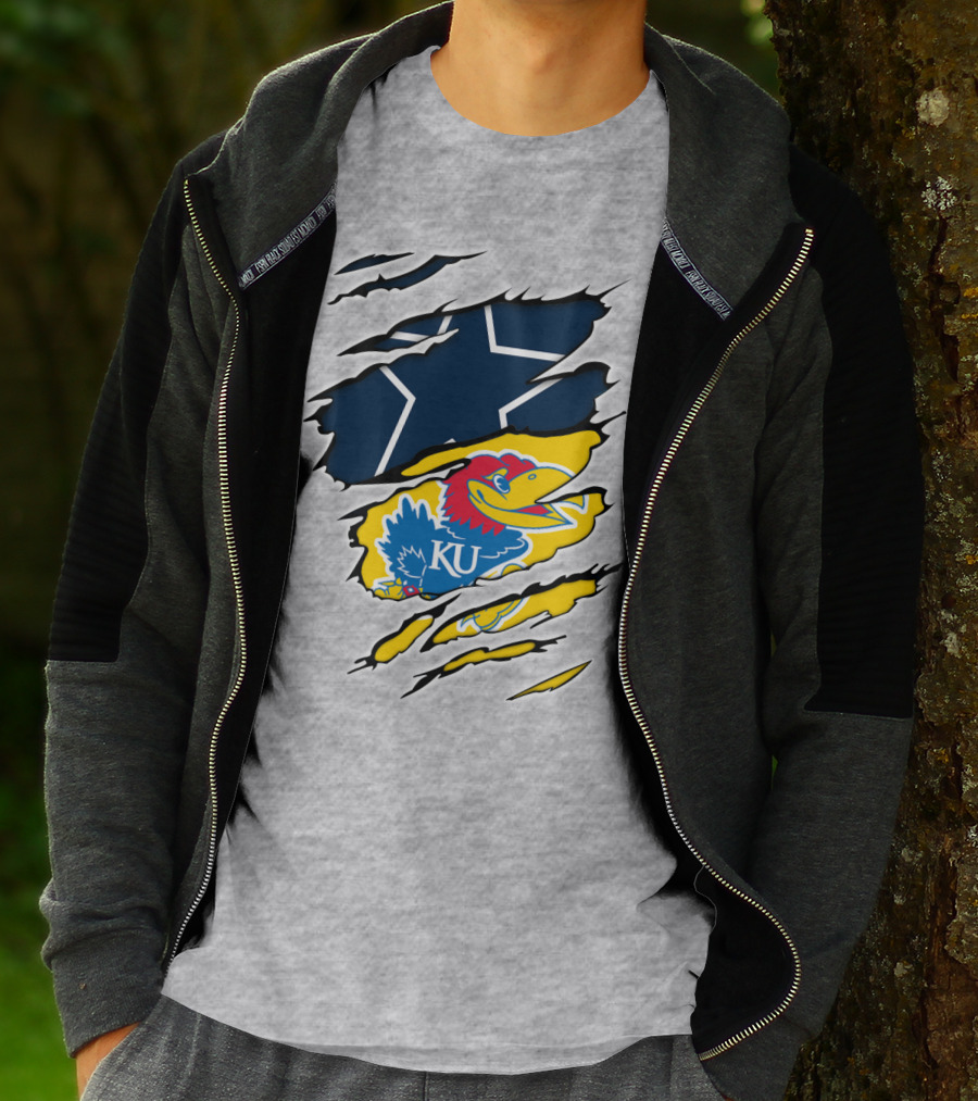 Dallas Cowboys Kansas Jayhawks Unique Blend T-Shirt