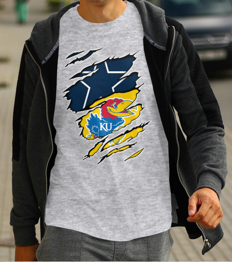 Dallas Cowboys Kansas Jayhawks Unique Blend T-Shirt