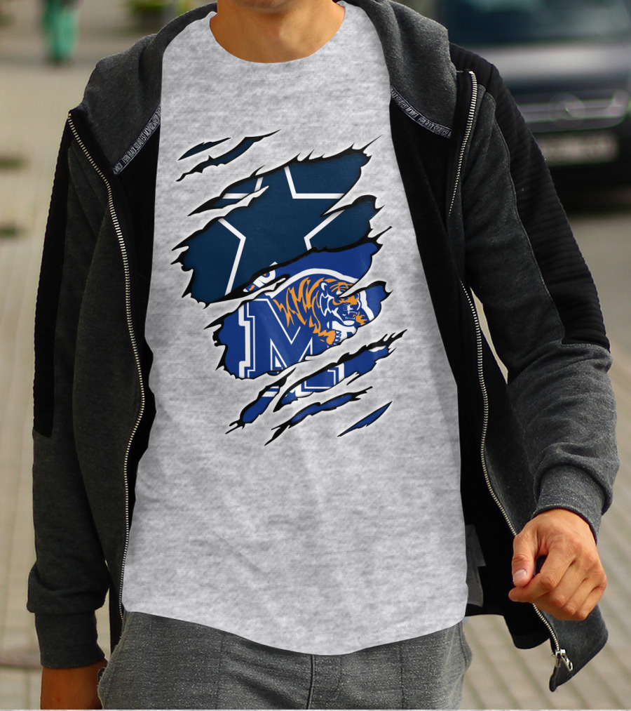 Dallas Cowboys Memphis Tigers Fan Crossover T-Shirt
