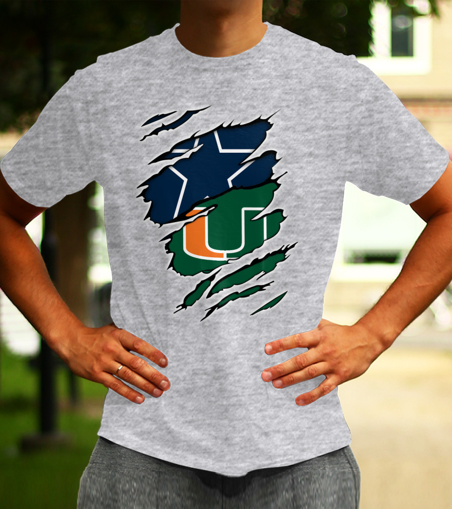 Dallas Cowboys Miami Hurricanes Logo Mashup T-Shirt