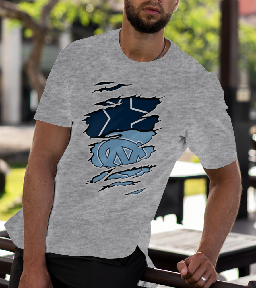 Cowboys Star Tar Heels Logo Dallas Carolina Fans T-Shirt