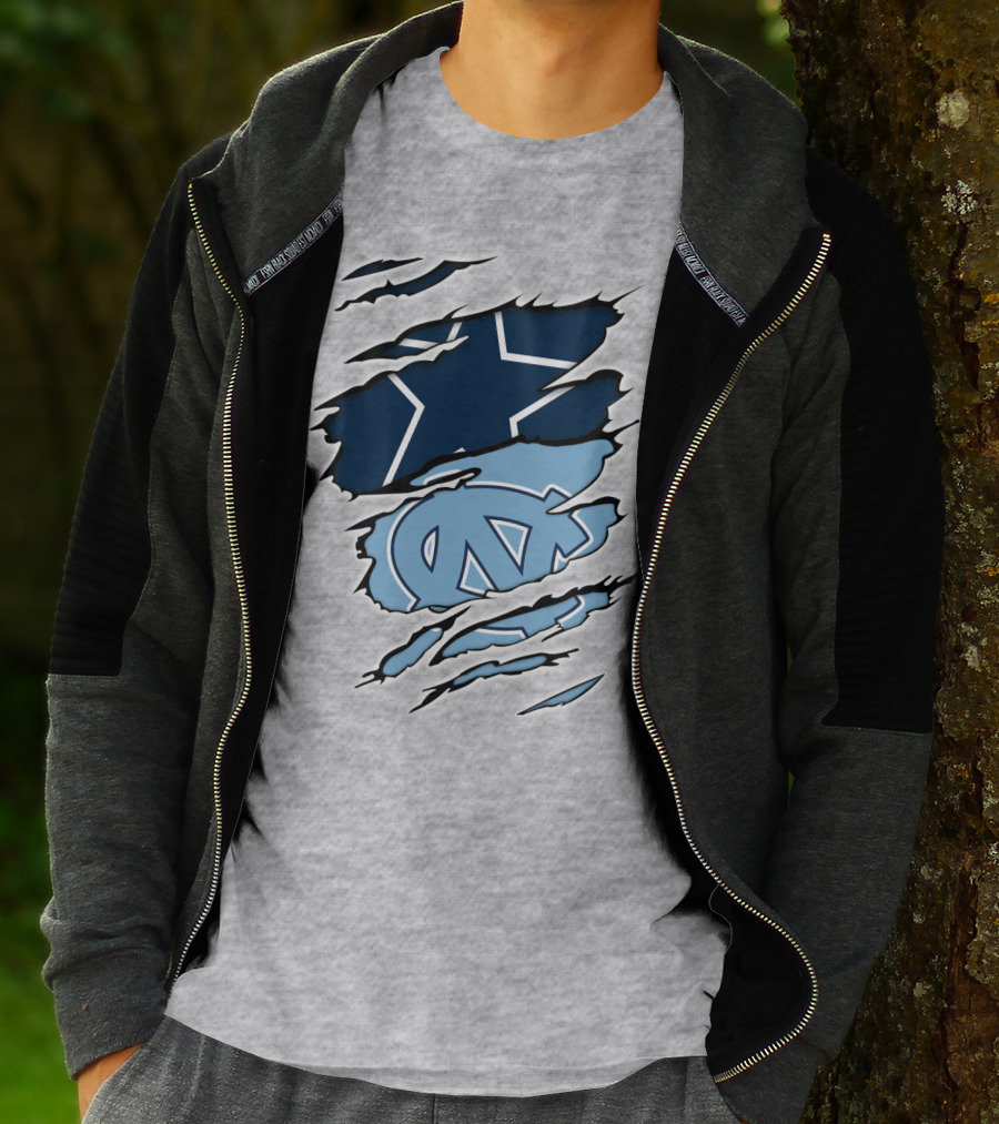 Cowboys Star Tar Heels Logo Dallas Carolina Fans T-Shirt