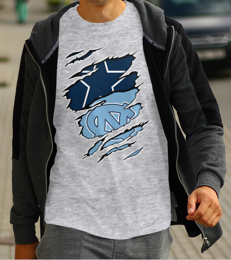 Cowboys Star Tar Heels Logo Dallas Carolina Fans T-Shirt