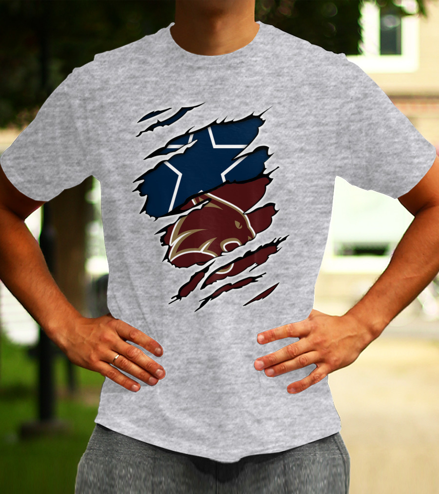 Cowboys Texas States Cowboys Star And Bear Claw Scratch T-Shirt