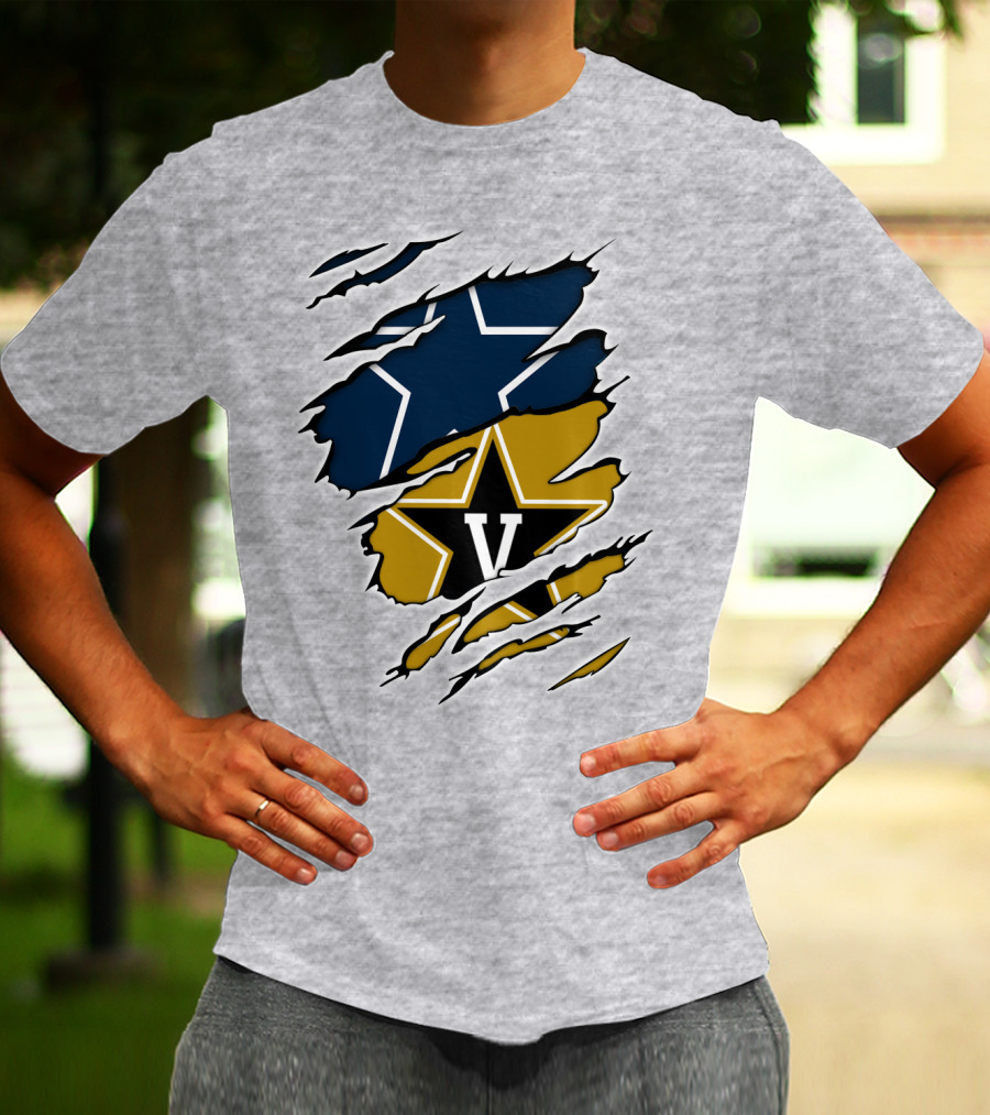 Cowboys Vanderbilt Star Double Logo Tear T-Shirt