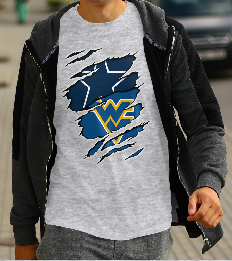 Dallas Cowboys West Virginia Mountaineers Fan Crossover T-Shirt