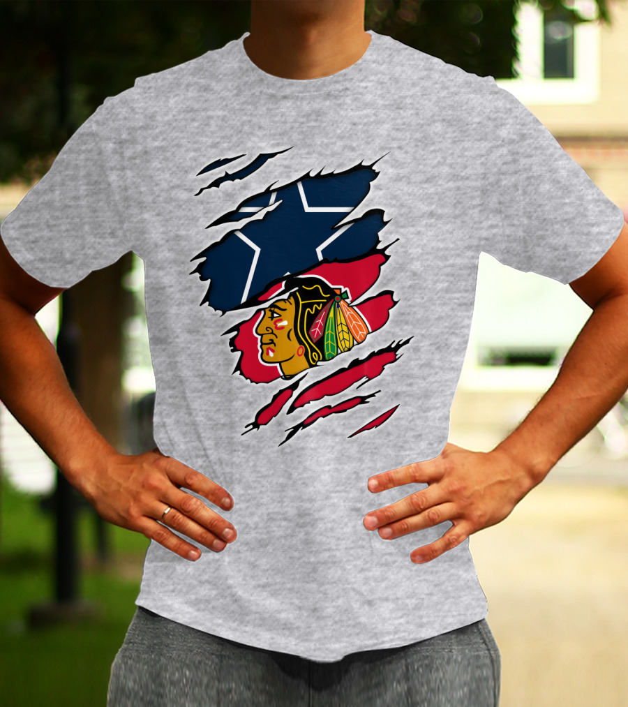 Cowboys Blackhawks Star Ripped T-Shirt