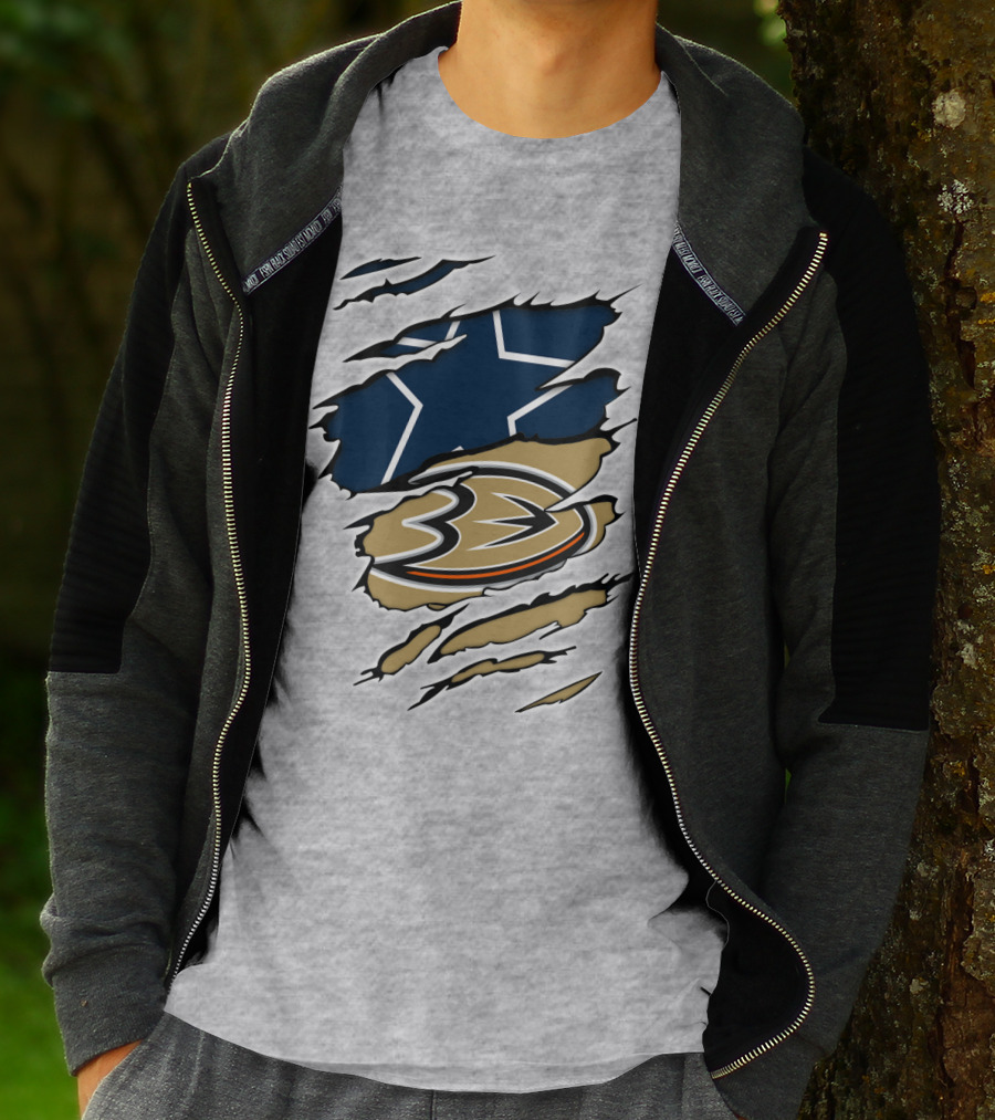 Cowboys Anaheim Ducks Logo Mashup T-Shirt