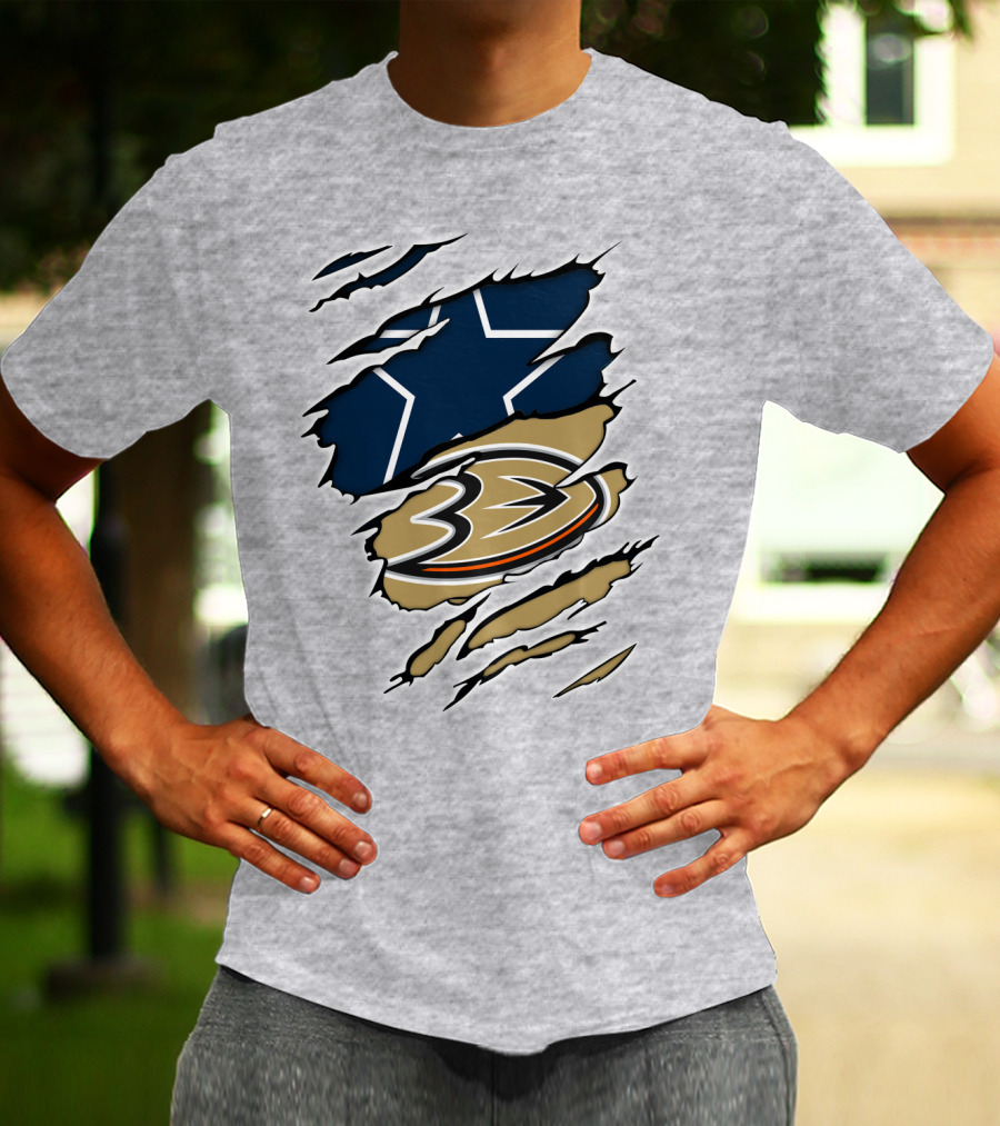 Cowboys Anaheim Ducks Logo Mashup T-Shirt