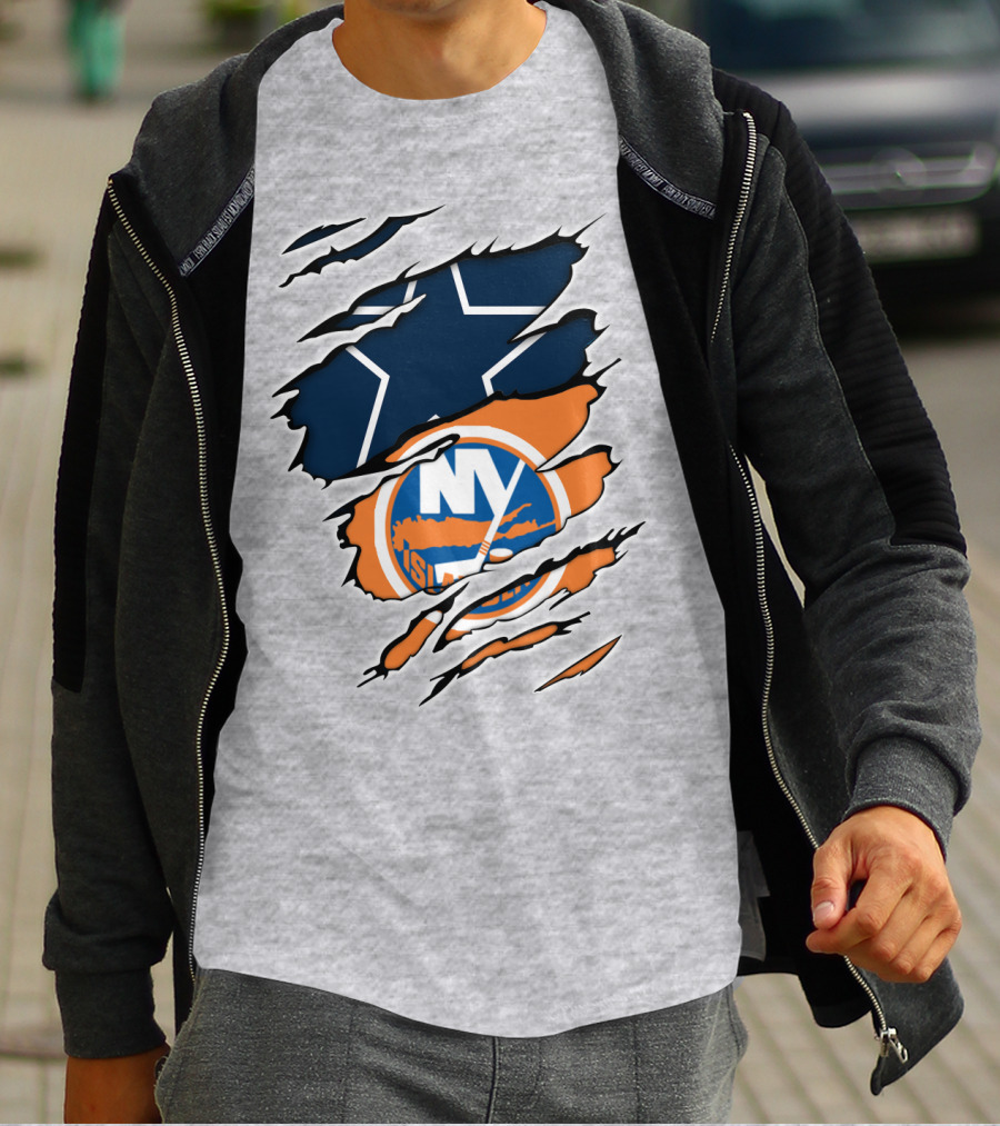Dallas Cowboys New York Islanders Fan Crossover T-Shirt