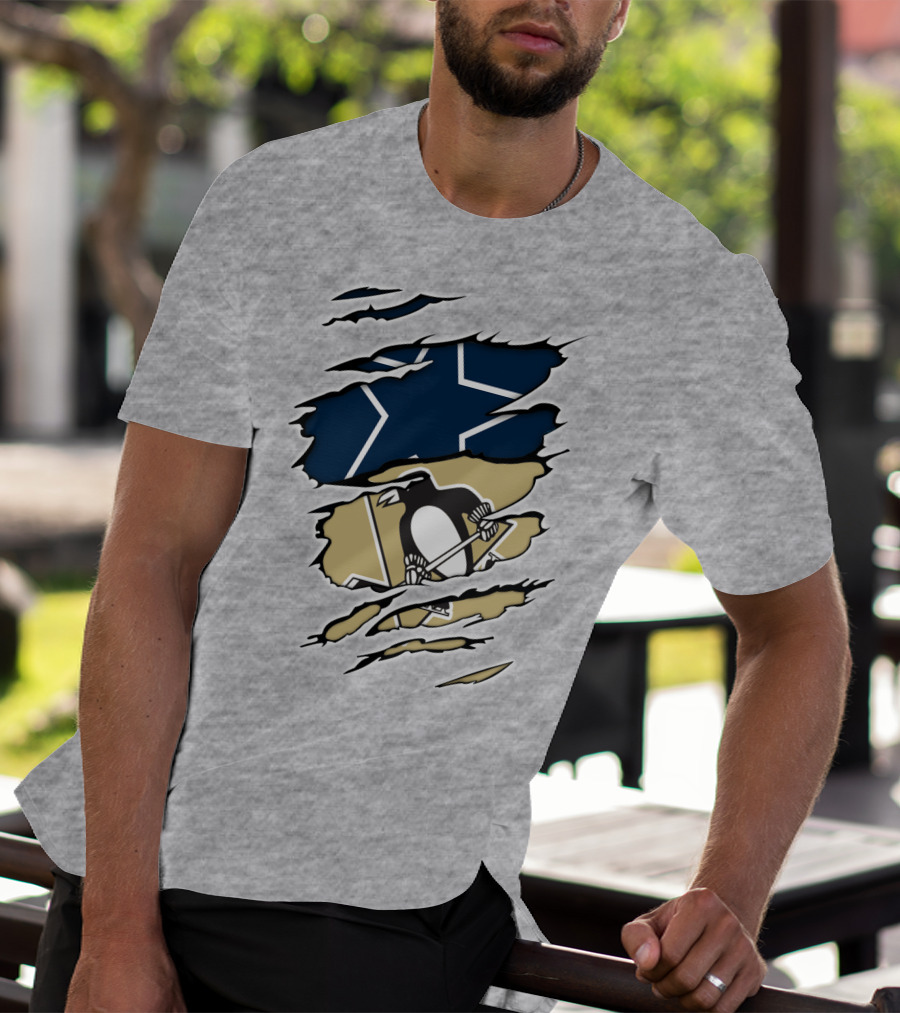 Cowboys Penguins Dallas Pittsburgh Fan T-Shirt