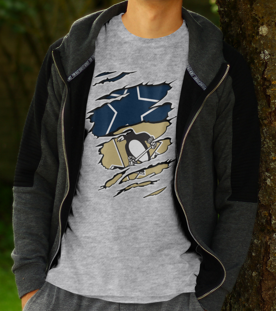 Cowboys Penguins Dallas Pittsburgh Fan T-Shirt