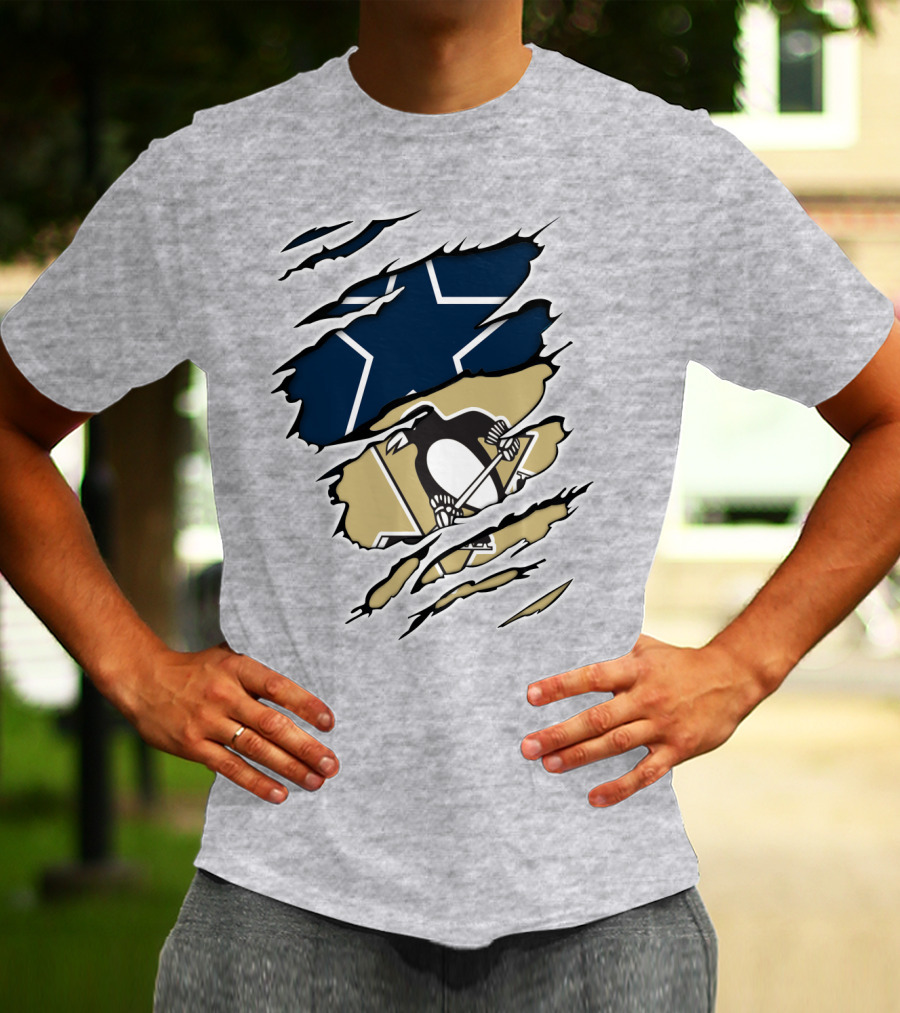 Cowboys Penguins Dallas Pittsburgh Fan T-Shirt