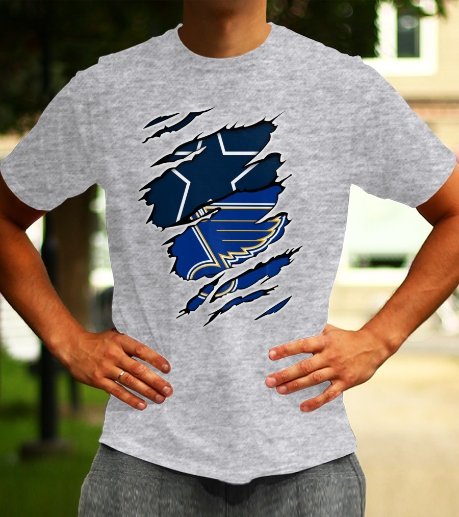 Cowboys Blues Dallas Stars St. Louis Blues T-Shirt