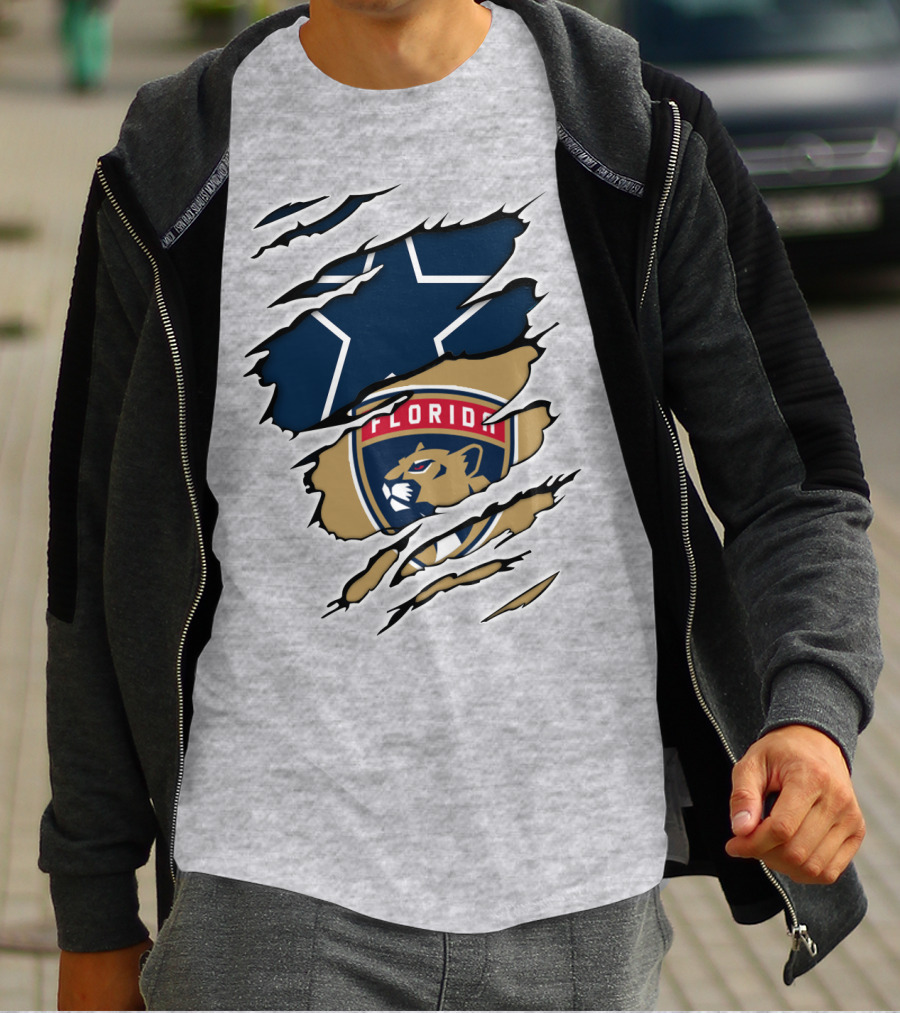 Dallas Cowboys Florida Panthers Emblem Fusion T-Shirt