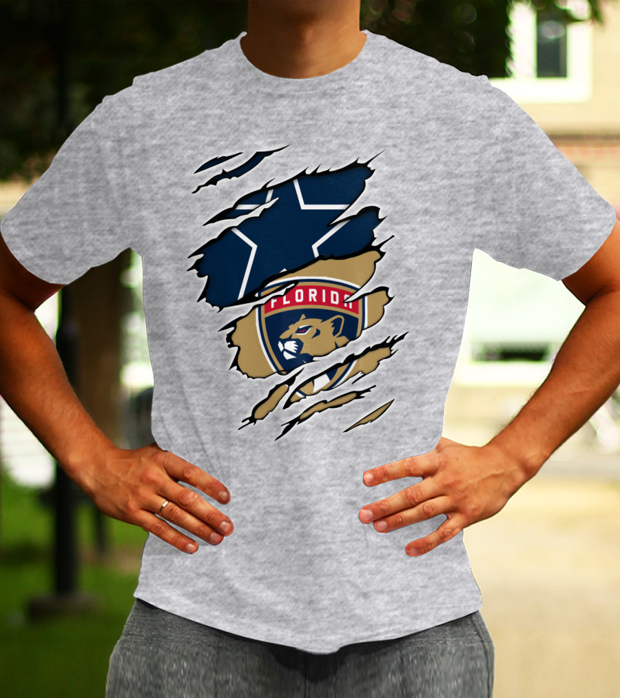 Dallas Cowboys Florida Panthers Emblem Fusion T-Shirt