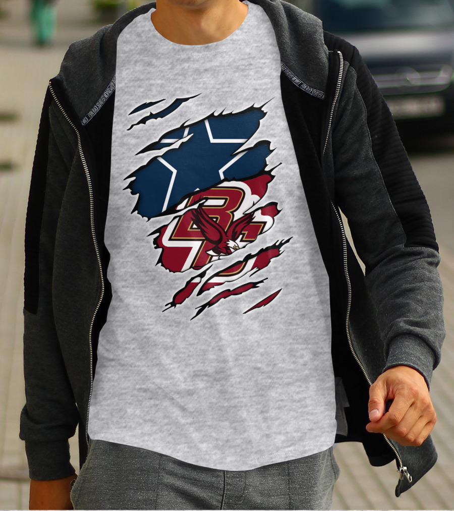 Cowboys Eagles Cowboys Star And Eagle Logos Sports T-Shirt