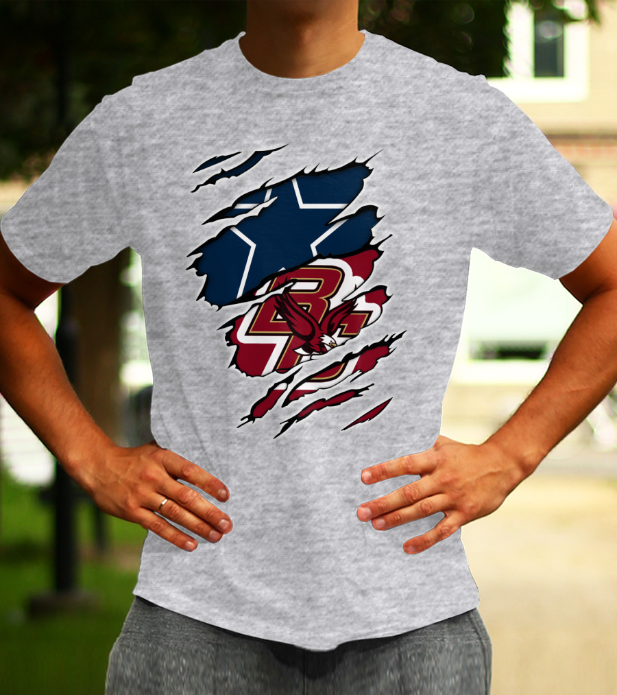 Cowboys Eagles Cowboys Star And Eagle Logos Sports T-Shirt