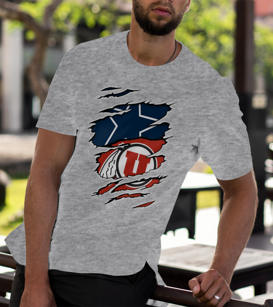 Cowboys Utah Utes Star Claw Rip T-Shirt
