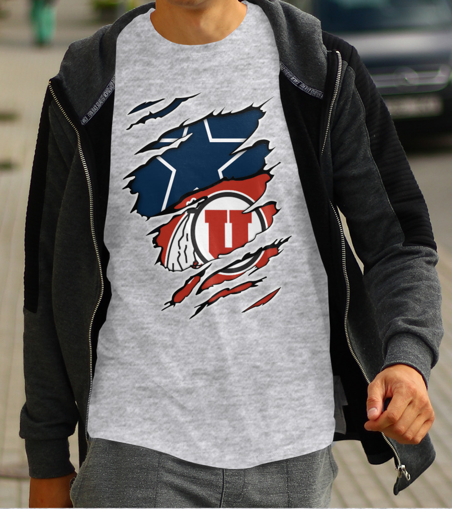 Cowboys Utah Utes Star Claw Rip T-Shirt