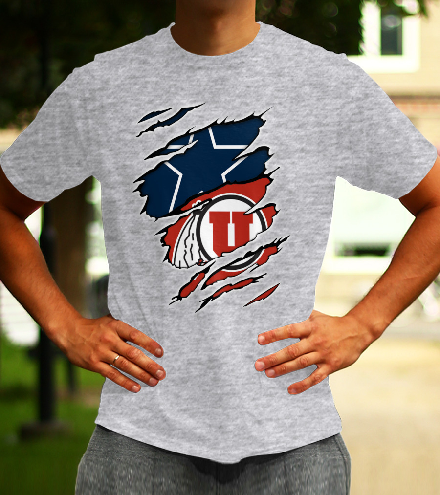 Cowboys Utah Utes Star Claw Rip T-Shirt