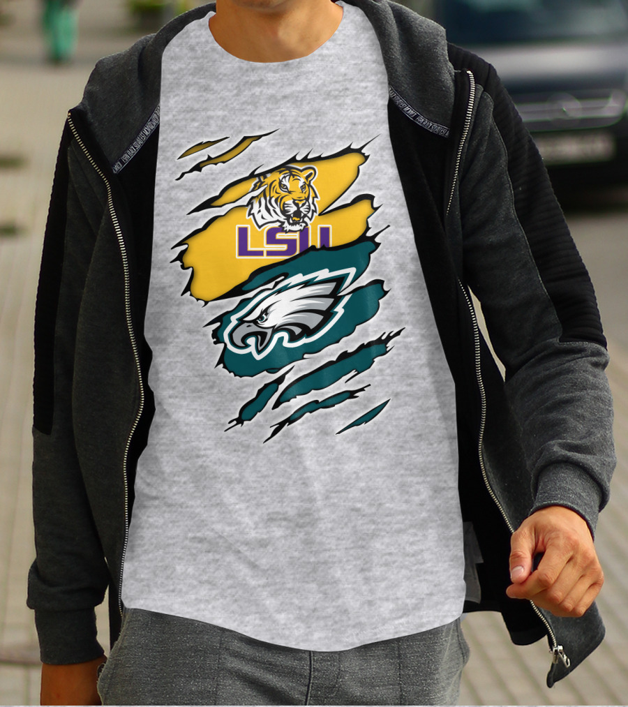 LSU Eagles Tiger And Eagle Scratch T-Shirt
