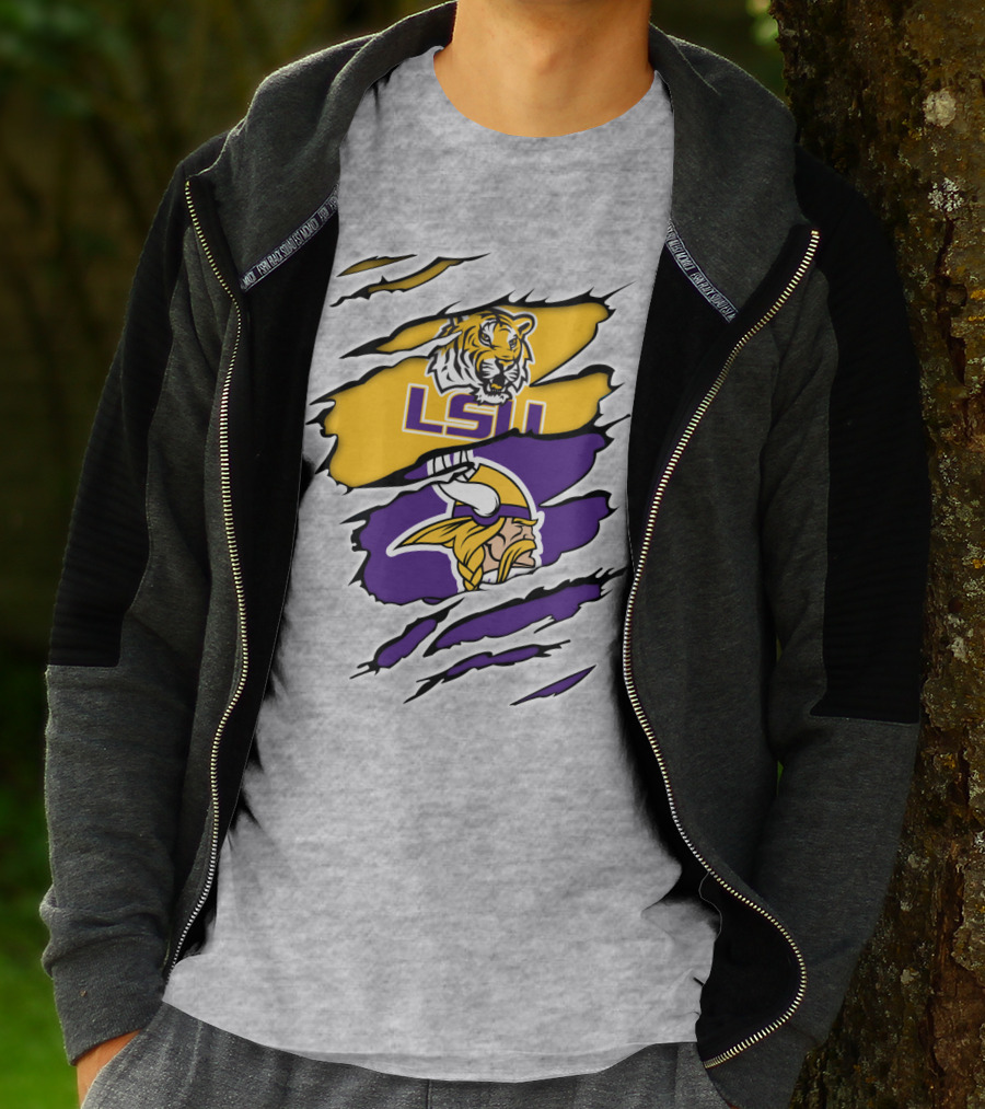 LSU Tigers Vikings Ripped T-Shirt