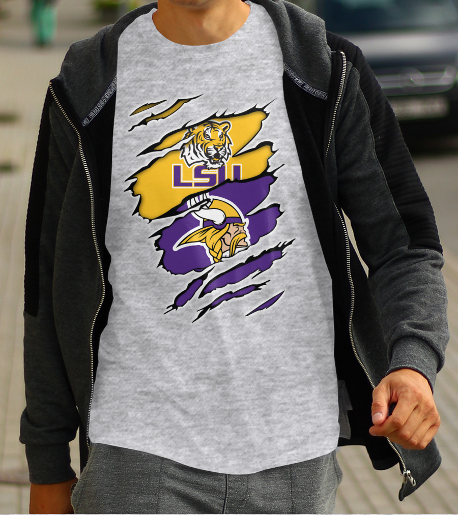 LSU Tigers Vikings Ripped T-Shirt