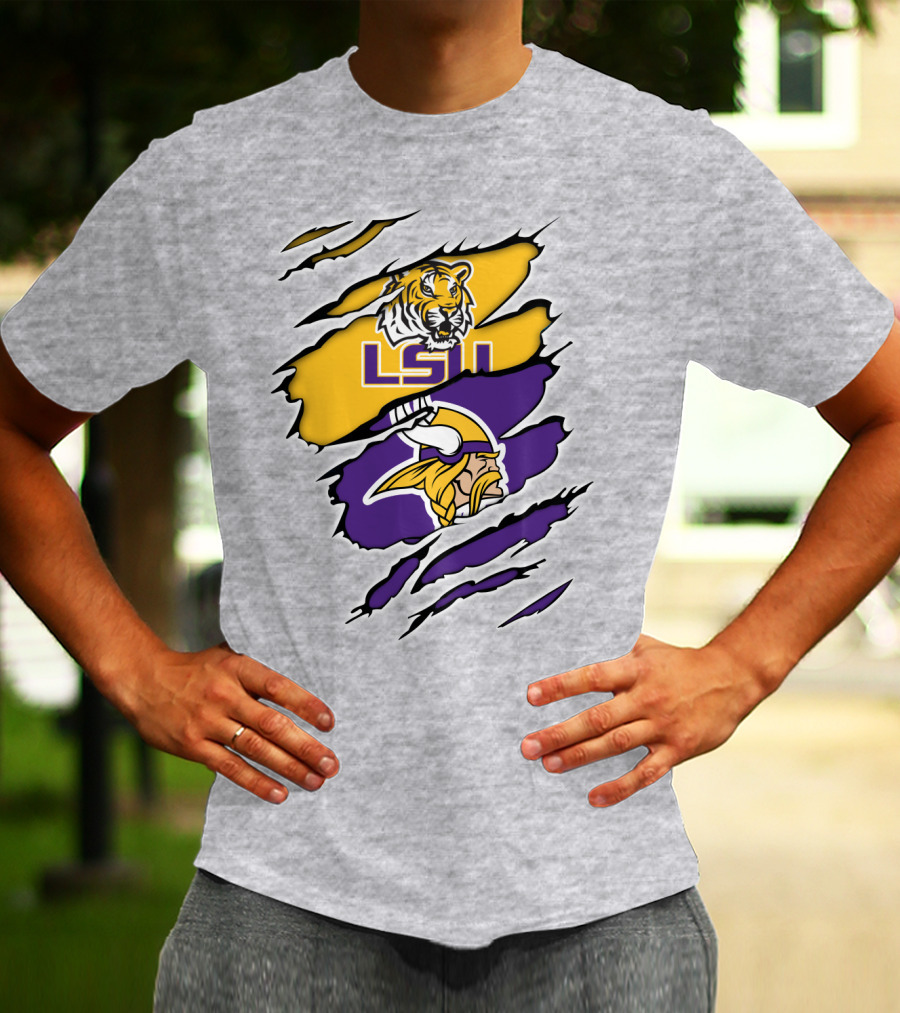 LSU Tigers Vikings Ripped T-Shirt