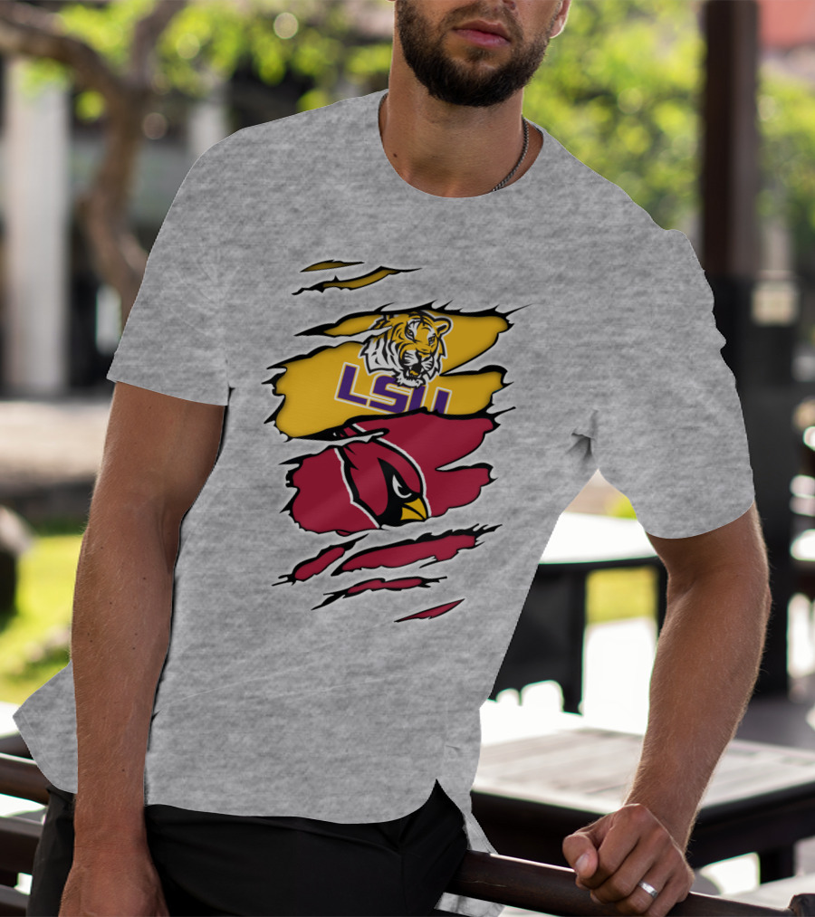 LSU Tigers Cardinals Claw Marks T-Shirt