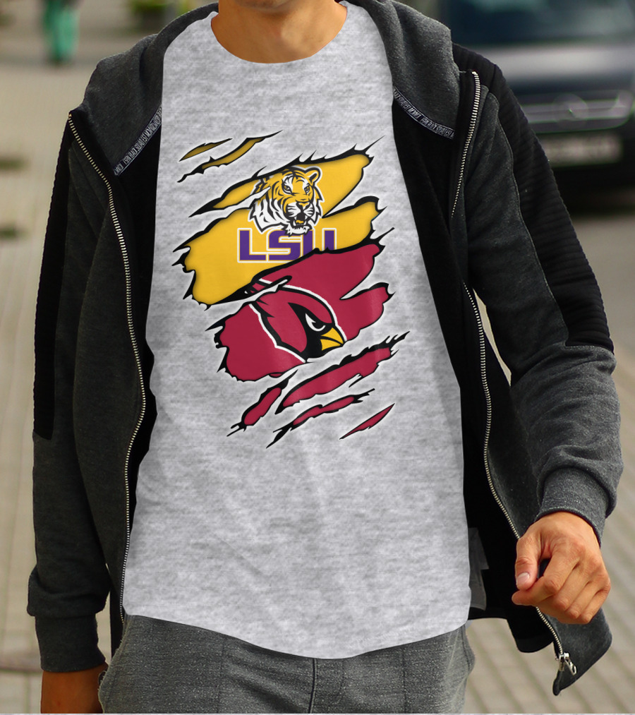 LSU Tigers Cardinals Claw Marks T-Shirt