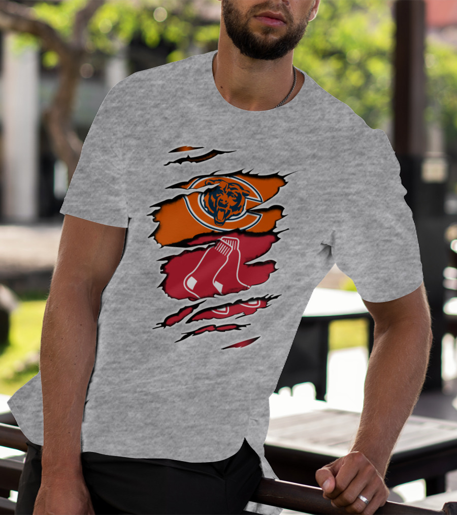 Bears Redsox Chicago Boston Sports Fusion T-Shirt