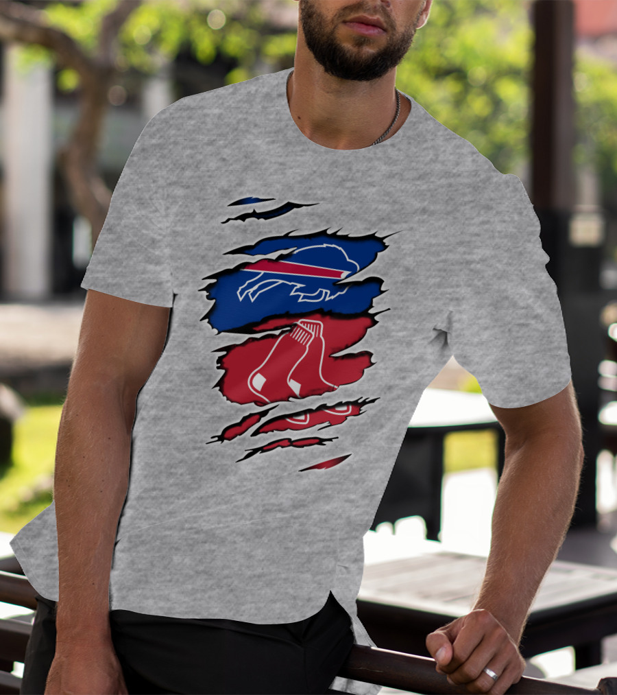 Bills Red Sox Buffalo New England Fan Gear T-Shirt