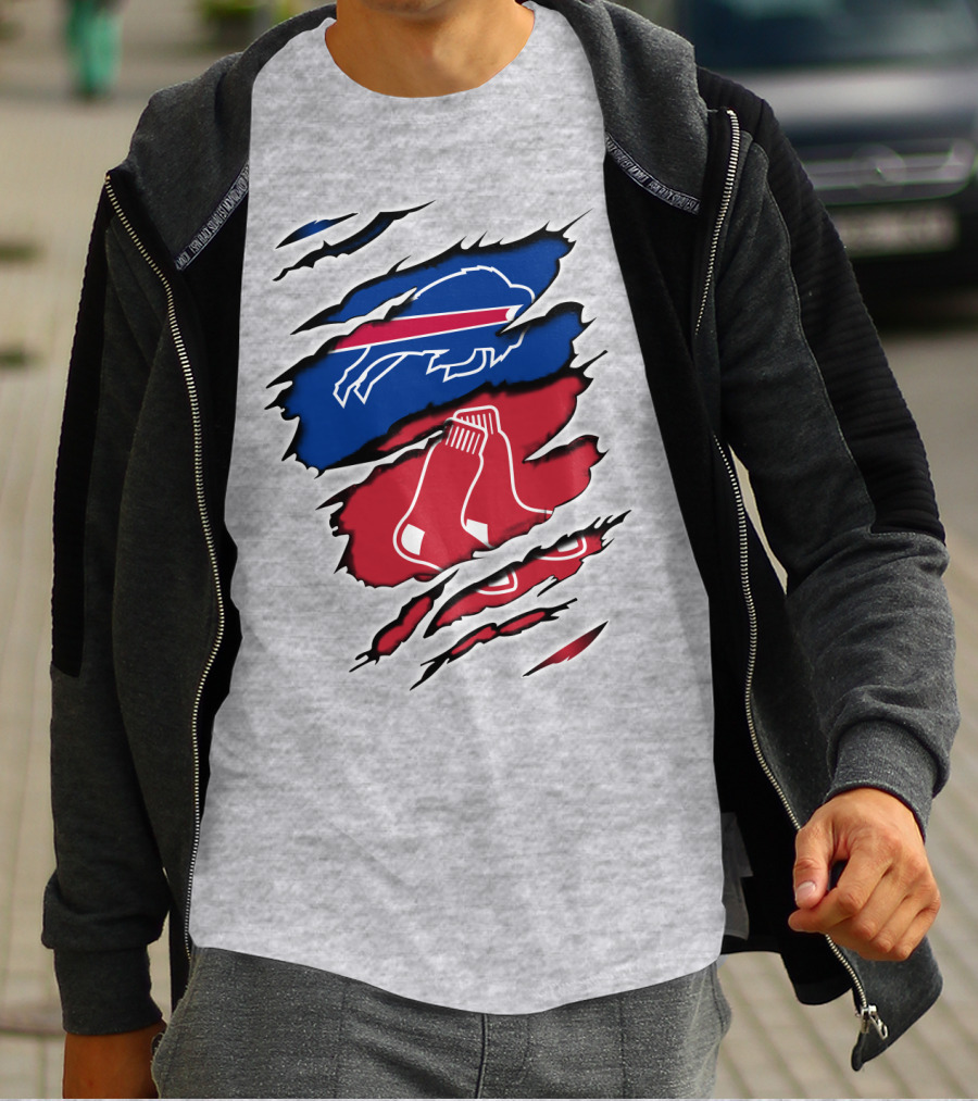 Bills Red Sox Buffalo New England Fan Gear T-Shirt