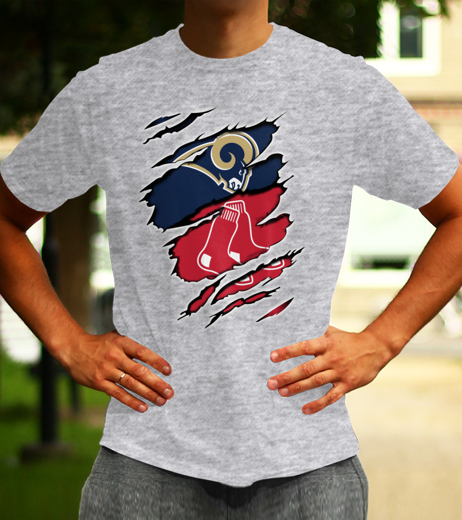 Rams Redsox Logos Fusion T-Shirt
