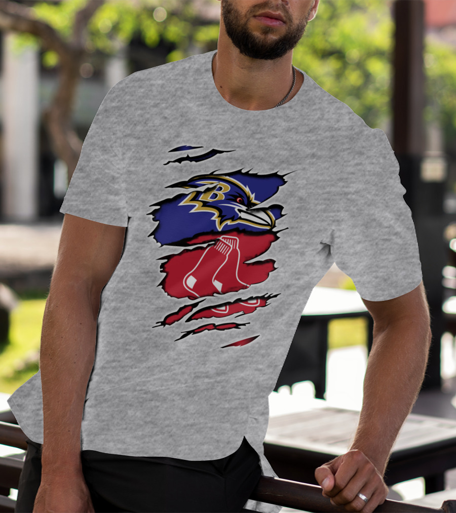 Ravens Redsox Ravens Redsox Baltimore New England T-Shirt