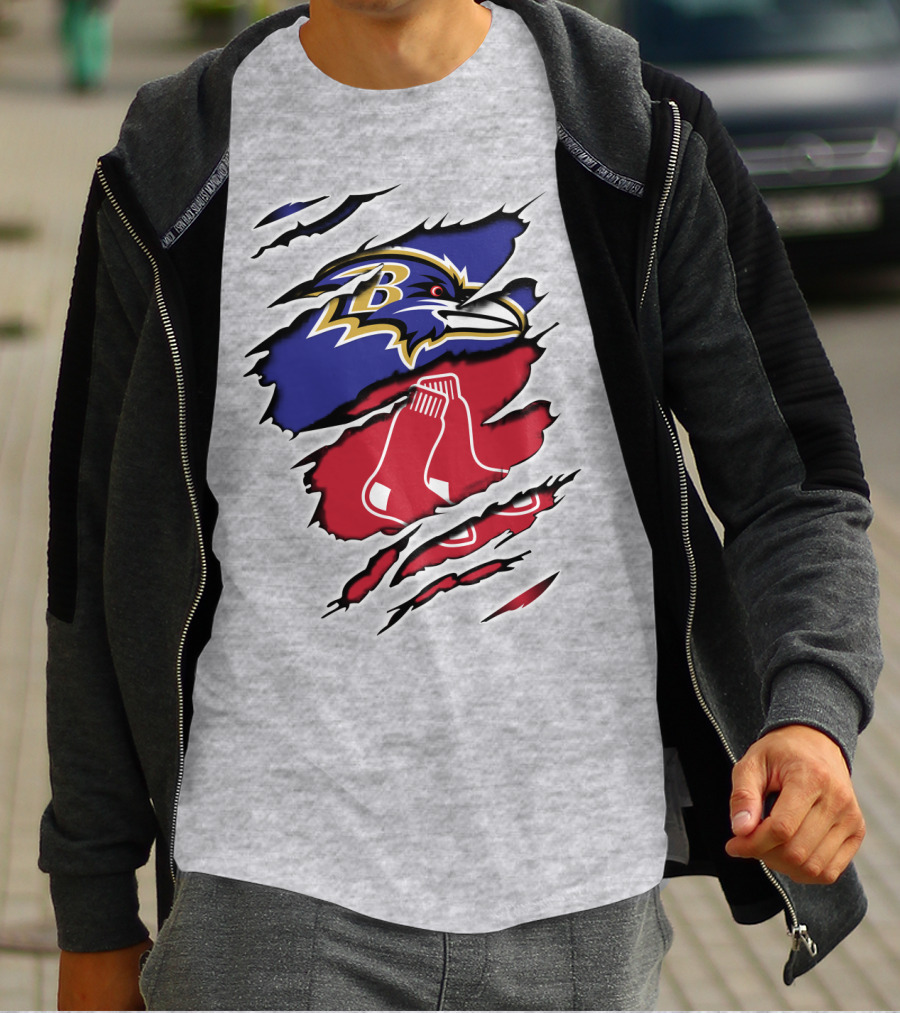 Ravens Redsox Ravens Redsox Baltimore New England T-Shirt
