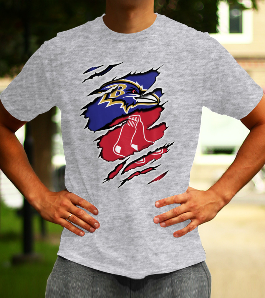 Ravens Redsox Ravens Redsox Baltimore New England T-Shirt