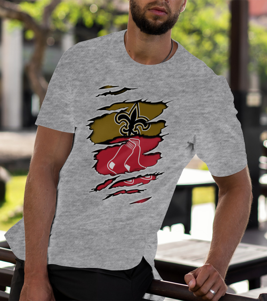 Saints Redsox Fleur-de-Lis And Red Socks Inspired T-Shirt
