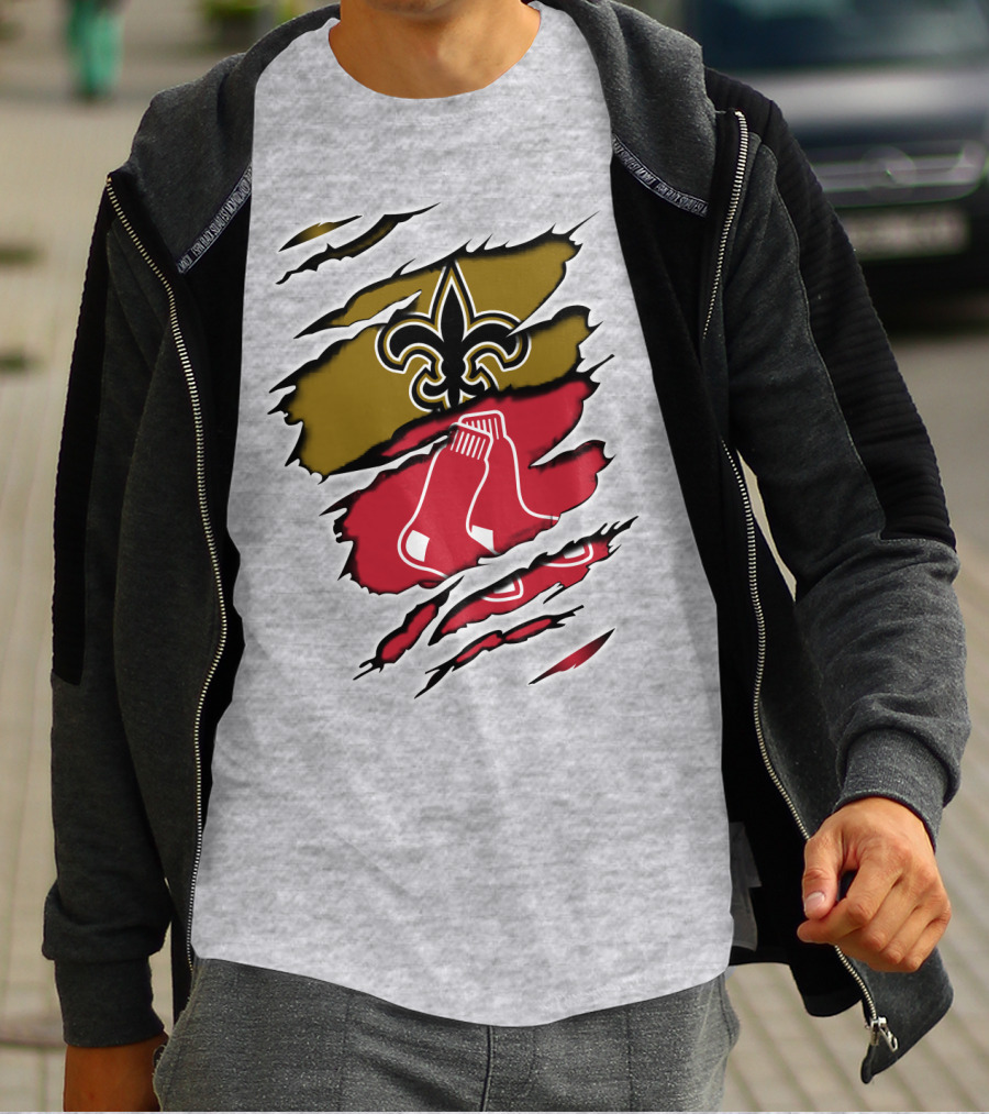 Saints Redsox Fleur-de-Lis And Red Socks Inspired T-Shirt