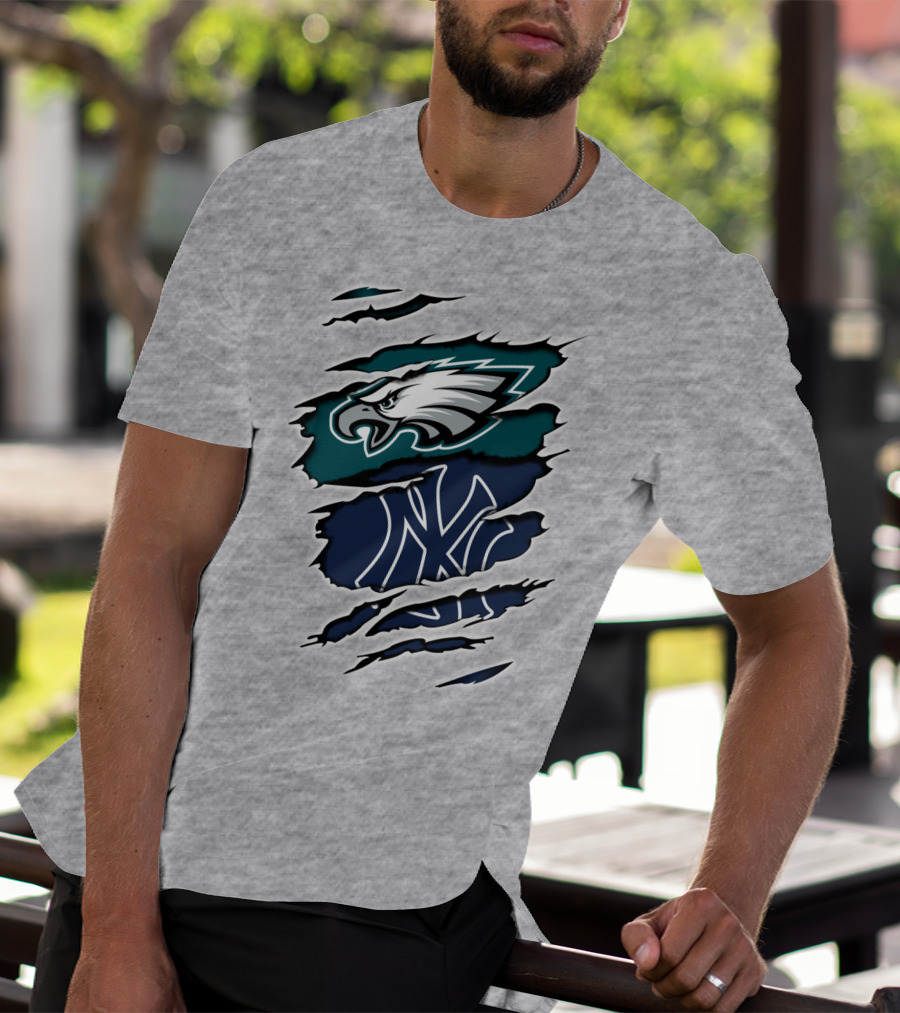 Eagles Yankees Fusion Ripped T-Shirt