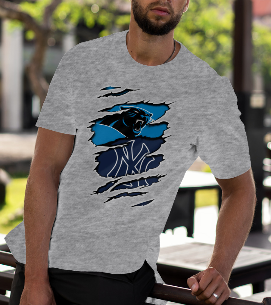 Panthers Yankees Claw Scratch Sports Fusion T-Shirt
