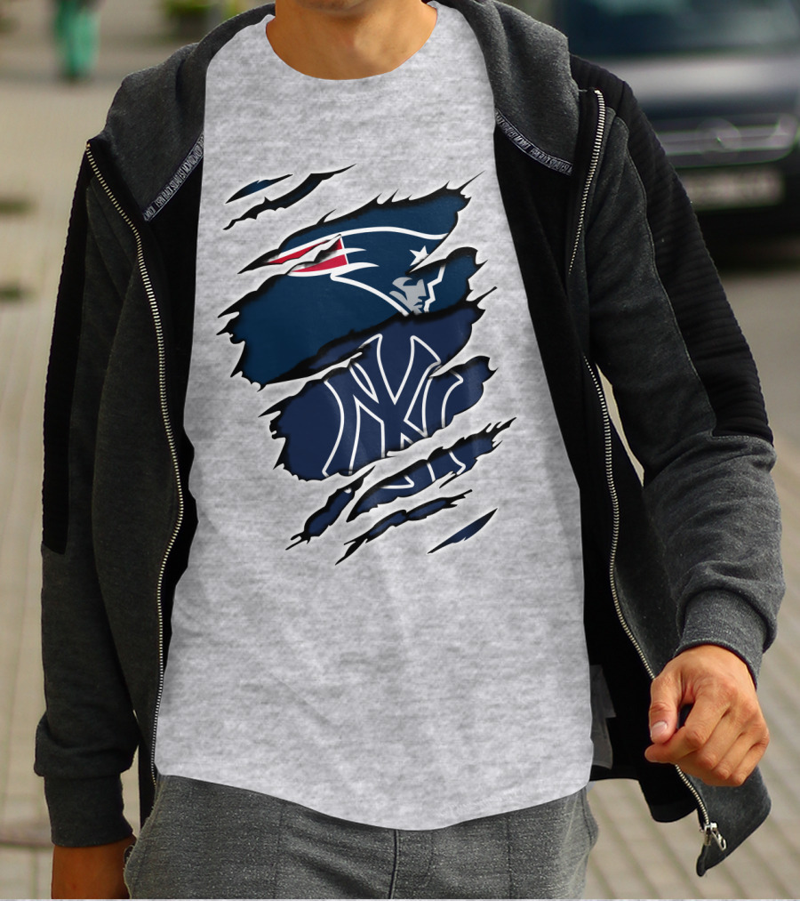 Patriots Yankees Logos Mashup T-Shirt