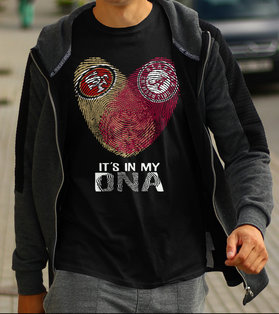 49Ers Alabama It's In My DNA Fingerprint Heart T-Shirt