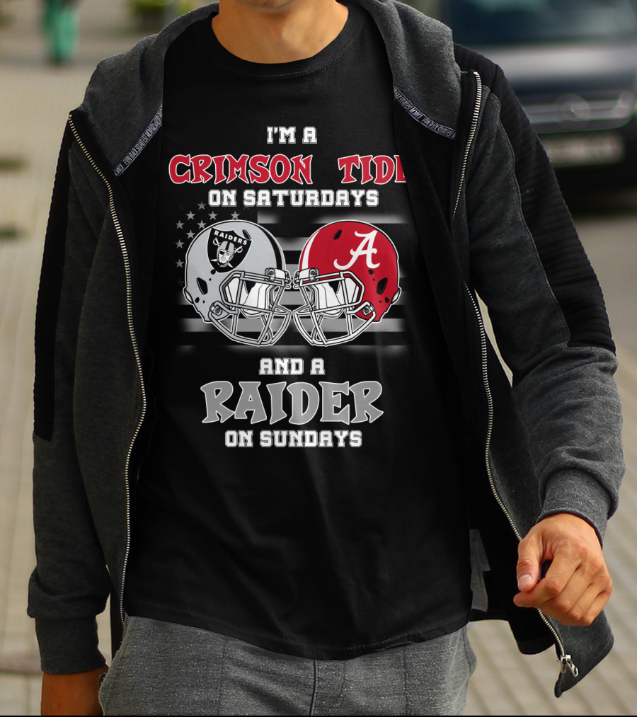 I'm A Crimson Tide On Saturdays And A Raider On Sundays T-Shirt
